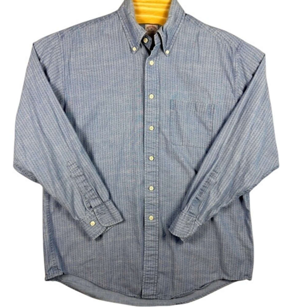 Brooks Brothers Button Down Mens Medium Madison Anchor Print Blue Long Sleeve - Picture 1 of 5